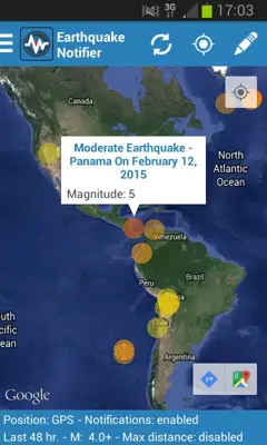 Earthquake Notifier android App screenshot 3